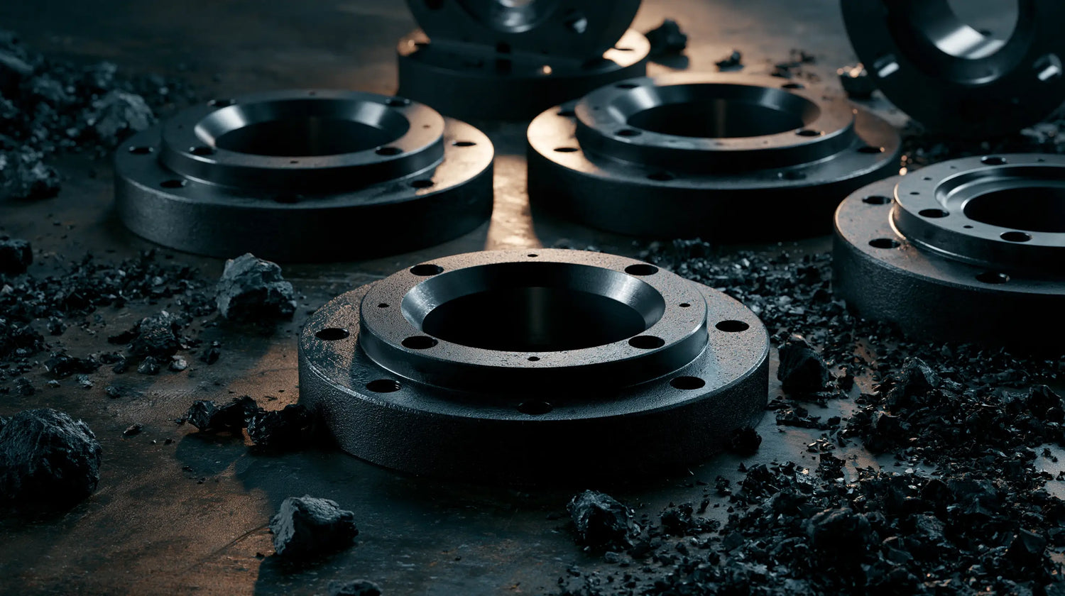 Tech Tool and Oemeta cast iron machining with black coolant fines and dirty sump conditions in a clean industrial setting