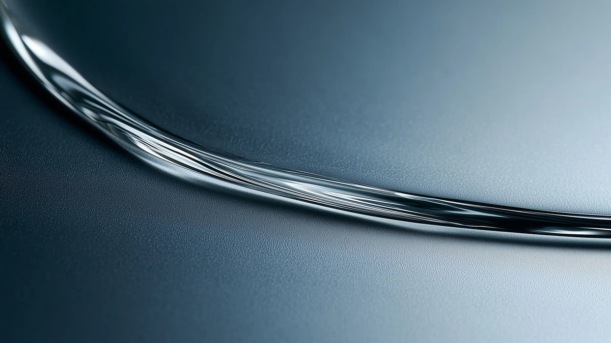 Clear fluid on metal illustrating Tech Tool Oemeta cleaner carryover guidance