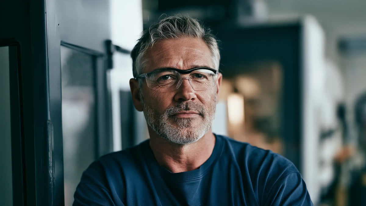 Manufacturing worker wearing safety glasses for Tech Tool Manufacturing Day guidance