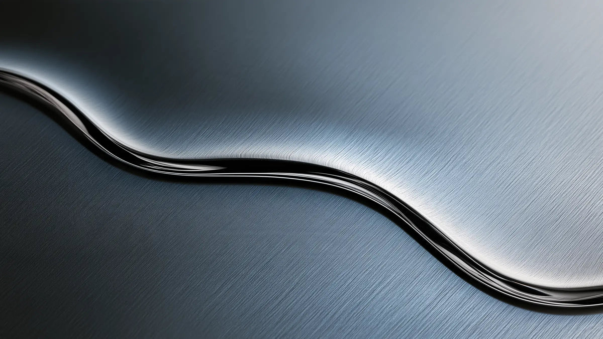Clear fluid edge on brushed steel for Tech Tool Oemeta cleaner guidance