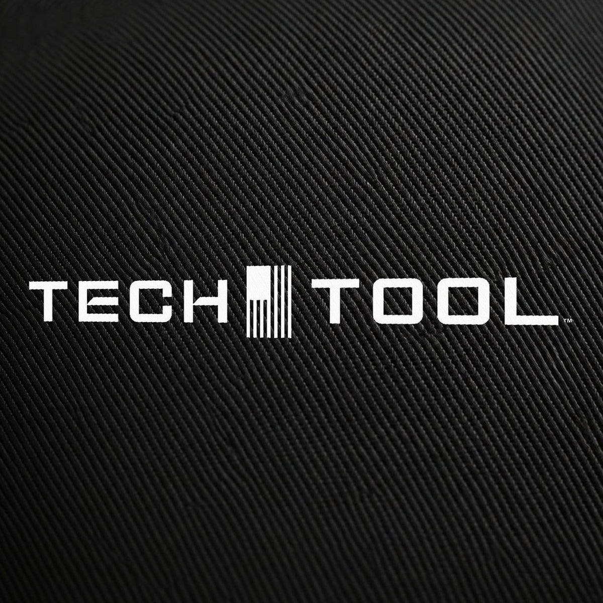 Tech Tool Core Frame Cap, level centered close-up of full Tech Tool logo on matching cotton twill | Color: Black