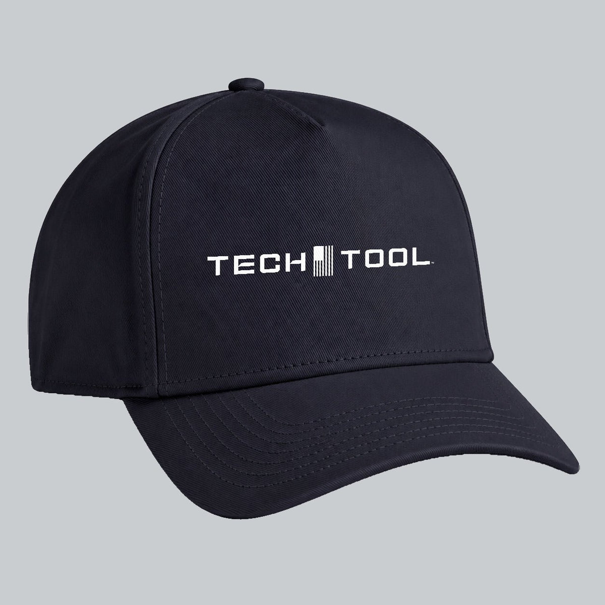 Tech Tool Core Frame Cap, three-quarter view showing Tech Tool logo, front panel and curved brim | Color: Navy
