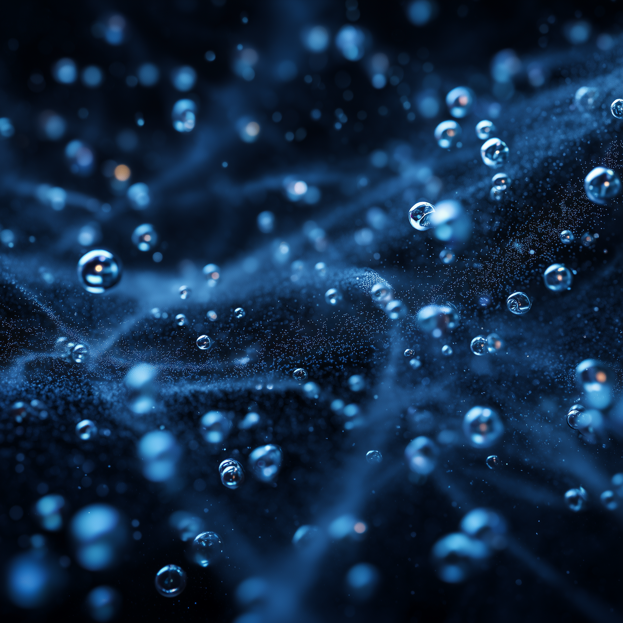 Load video: Close-up of Oemeta Unimet coolant fluid in motion, deep blue liquid with suspended air bubbles showing stability and flow with Tech Tool.