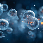 Oemeta ADDI PROX SC sump cleaner additive shown as clear micro bubble spheres on a blue coolant surface used by Tech Tool for cleaning water soluble coolant systems and restoring clean stable sump conditions