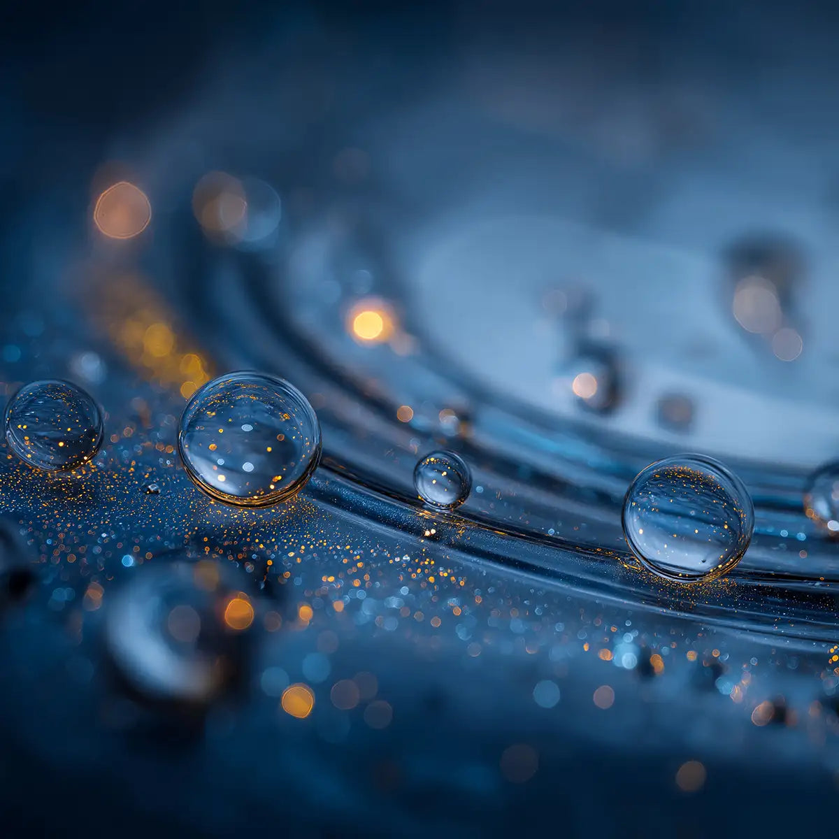 Oemeta ADDITIV AE shown as clear bright coolant droplets delivering high clarity clean machining and stable sump performance supplied by Tech Tool