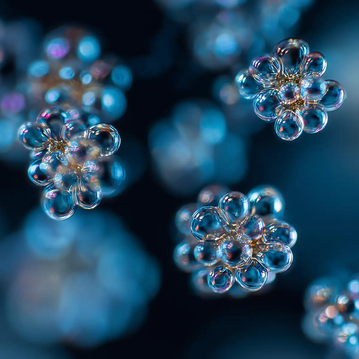 Oemeta HYCUT SE 32 Hycut oil shown as clean suspended micro droplets highlighting lubricity cooling stability emulsification strength and multi function machining performance