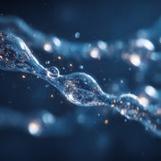 Oemeta NOVAMET 770 AE semi synthetic ester based coolant shown on a blue coolant surface with clear micro droplet detail used by Tech Tool for heavy machining sensitive aluminum yellow metals and aerospace applications