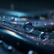 Oemeta Oemetol 710 Y straight oil close-up with clear smooth droplets on dark machined metal showing lubricity stability high flash-point performance and added yellow-metal buffer protection