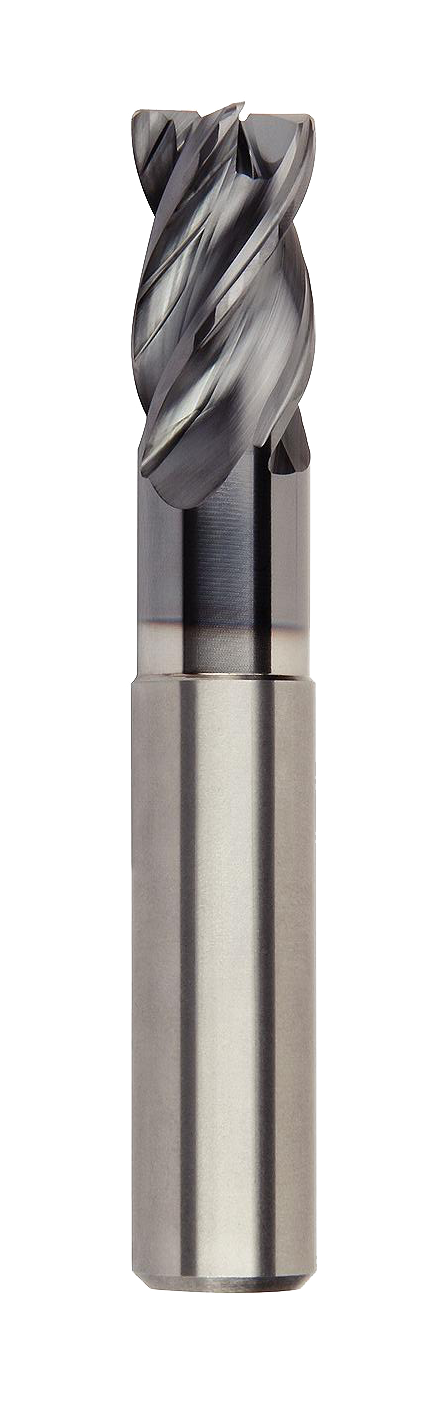 Kennametal HARVI I TE square-end, necked, plain shank end mill — representative manufacturer family image; selected configuration dimensions vary.