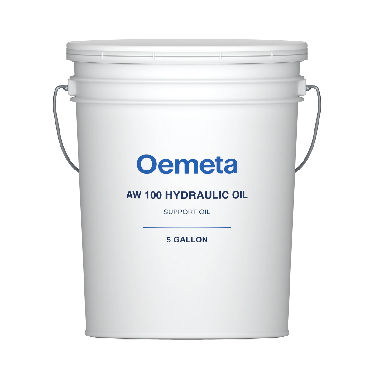 Oemeta AW 100 HYDRAULIC OIL support oil in a 5-gallon pail
