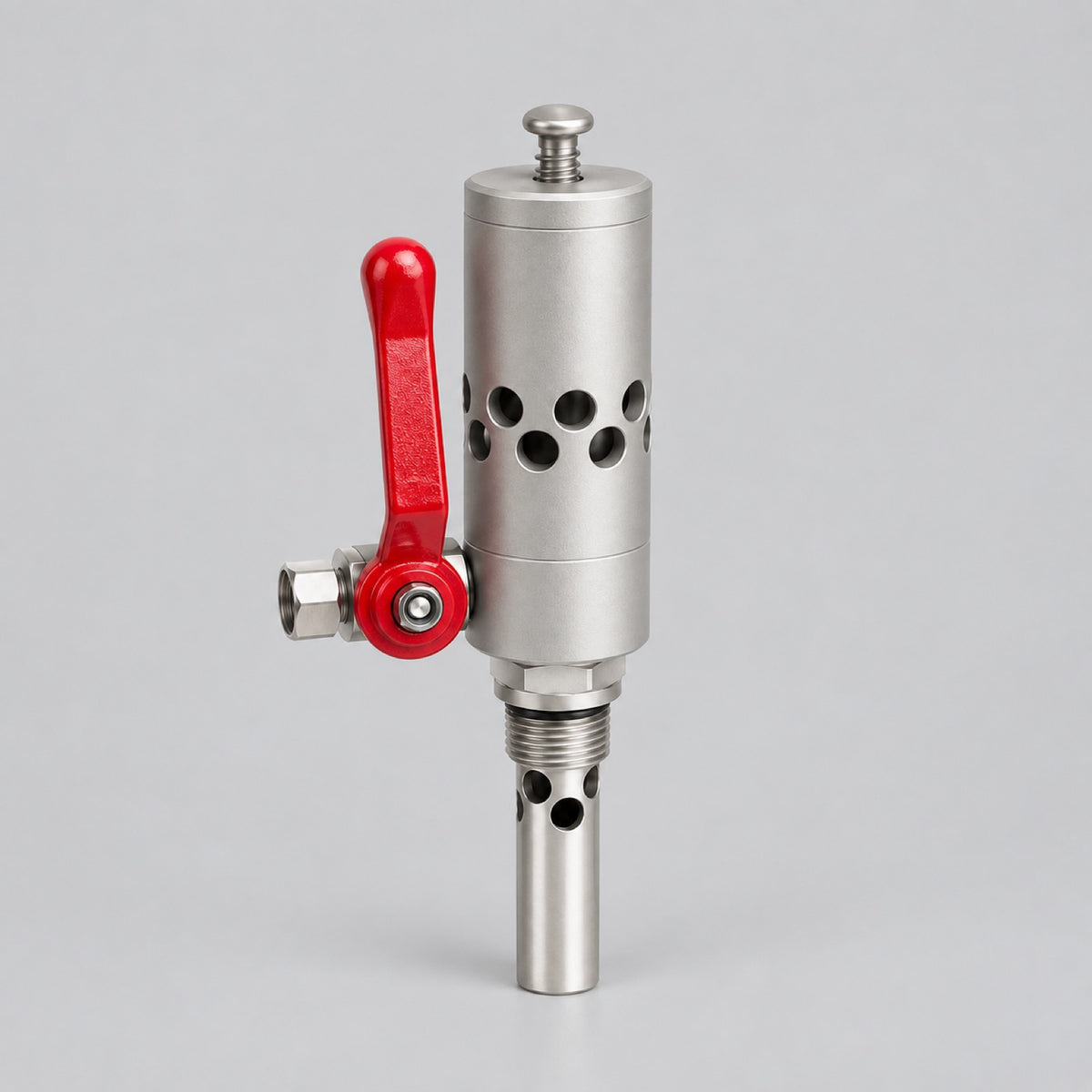 Oemeta NRC-200 compressed-air suction and reverse unit on gray studio background; illustrative render