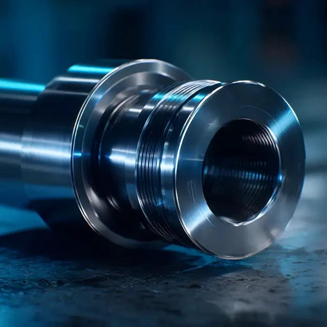 Clean reflective metal showing Oemeta residue free machining clean part surfaces and reduced machine buildup