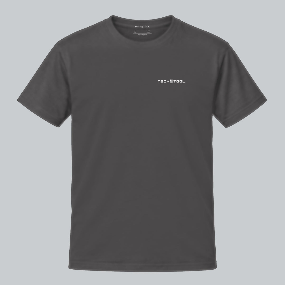Tech Tool Core T-Shirt, front view showing Tech Tool chest logo | Color: Heavy Metal
