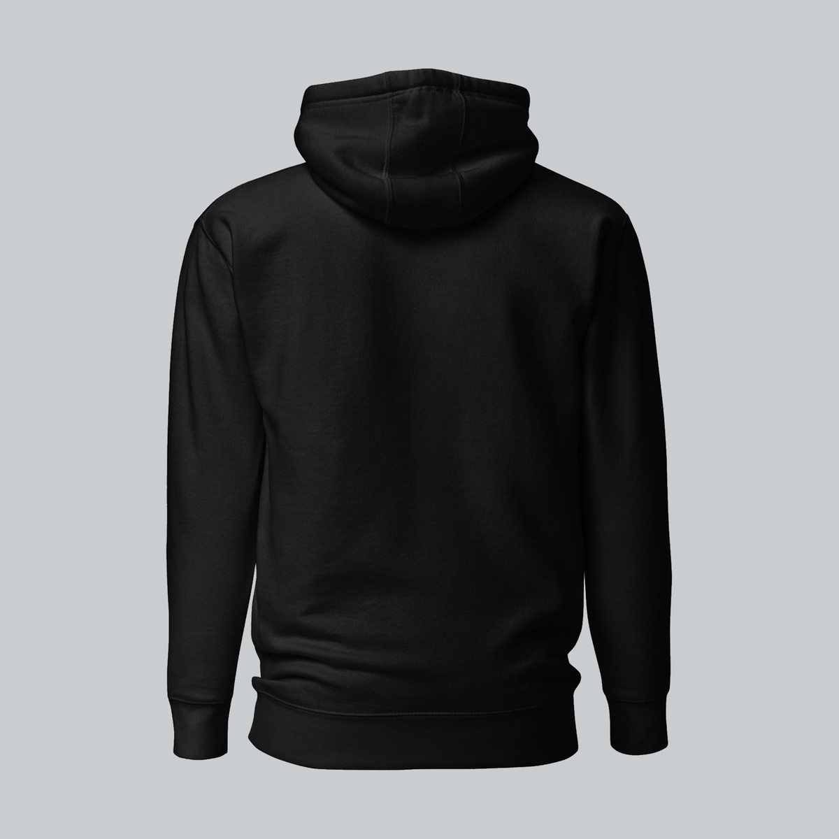 Tech Tool Core Pullover Hoodie, back view showing plain back and hood | Color: Black
