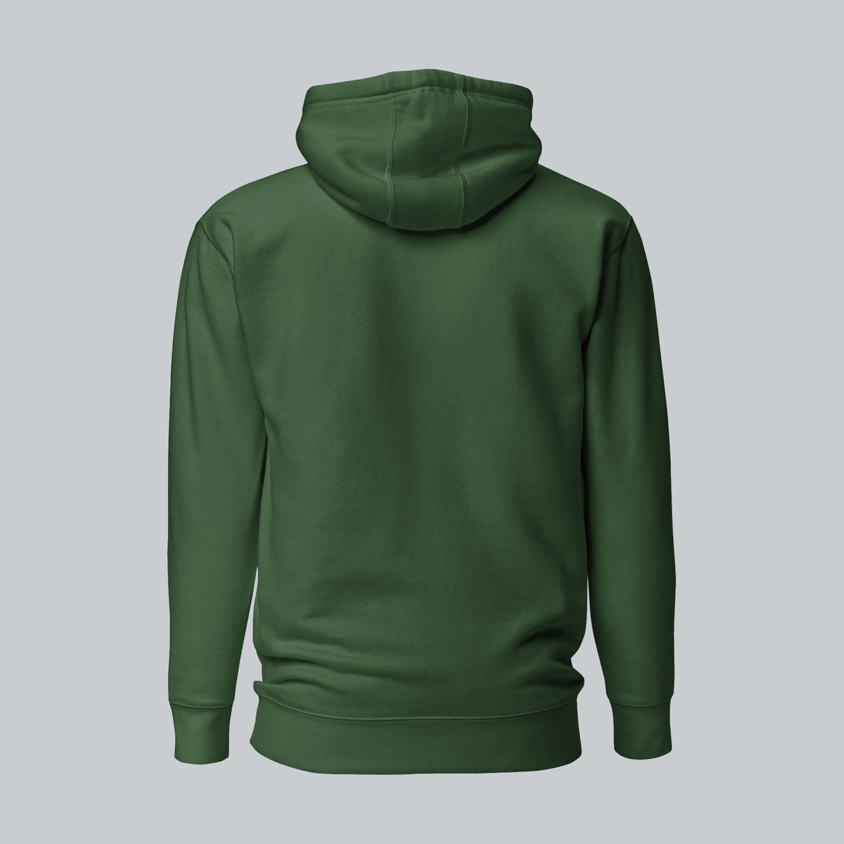 Tech Tool Core Pullover Hoodie, back view showing plain back and hood | Color: Forest Green