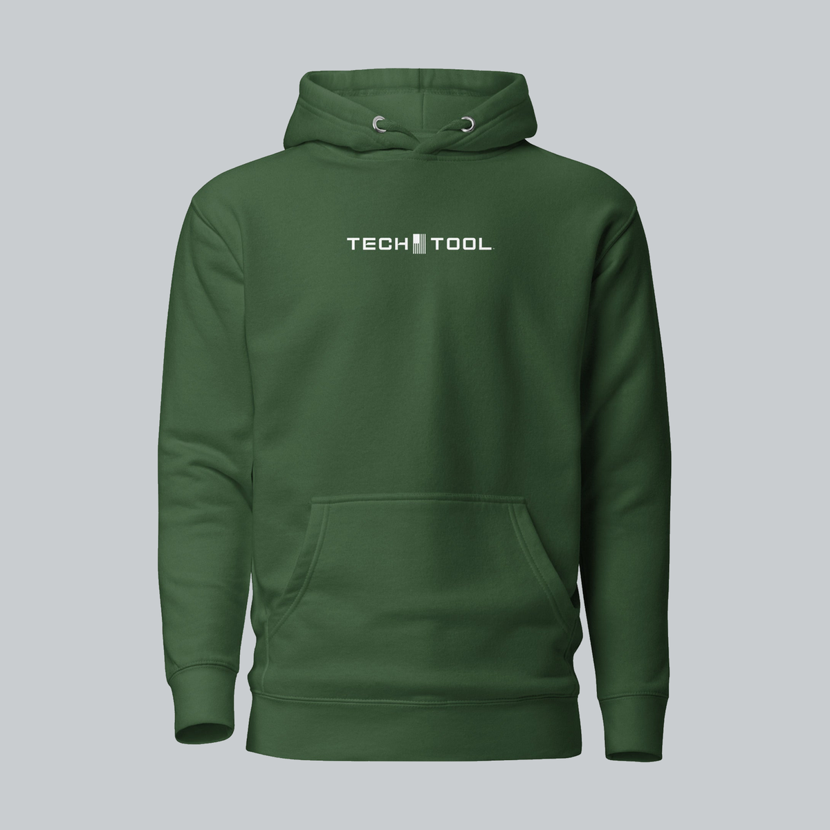 Tech Tool Core Pullover Hoodie, front view showing Tech Tool chest logo | Color: Forest Green