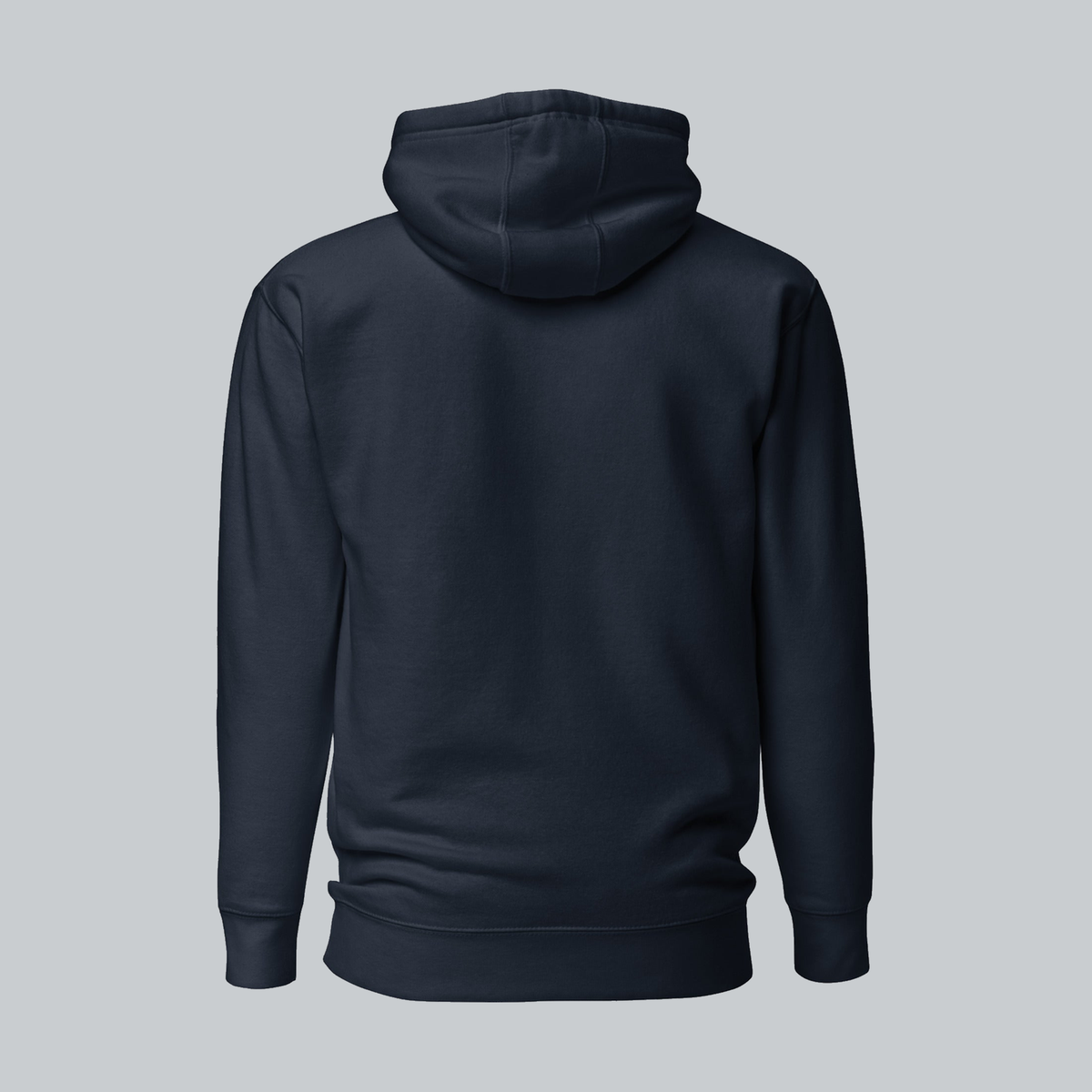 Tech Tool Core Pullover Hoodie, back view showing plain back and hood | Color: Navy Blazer