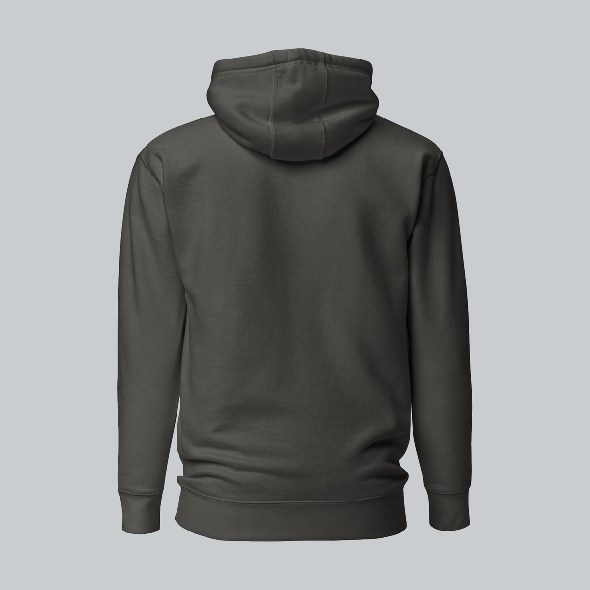 Tech Tool Core Pullover Hoodie, back view showing plain back and hood | Color: Vintage Black