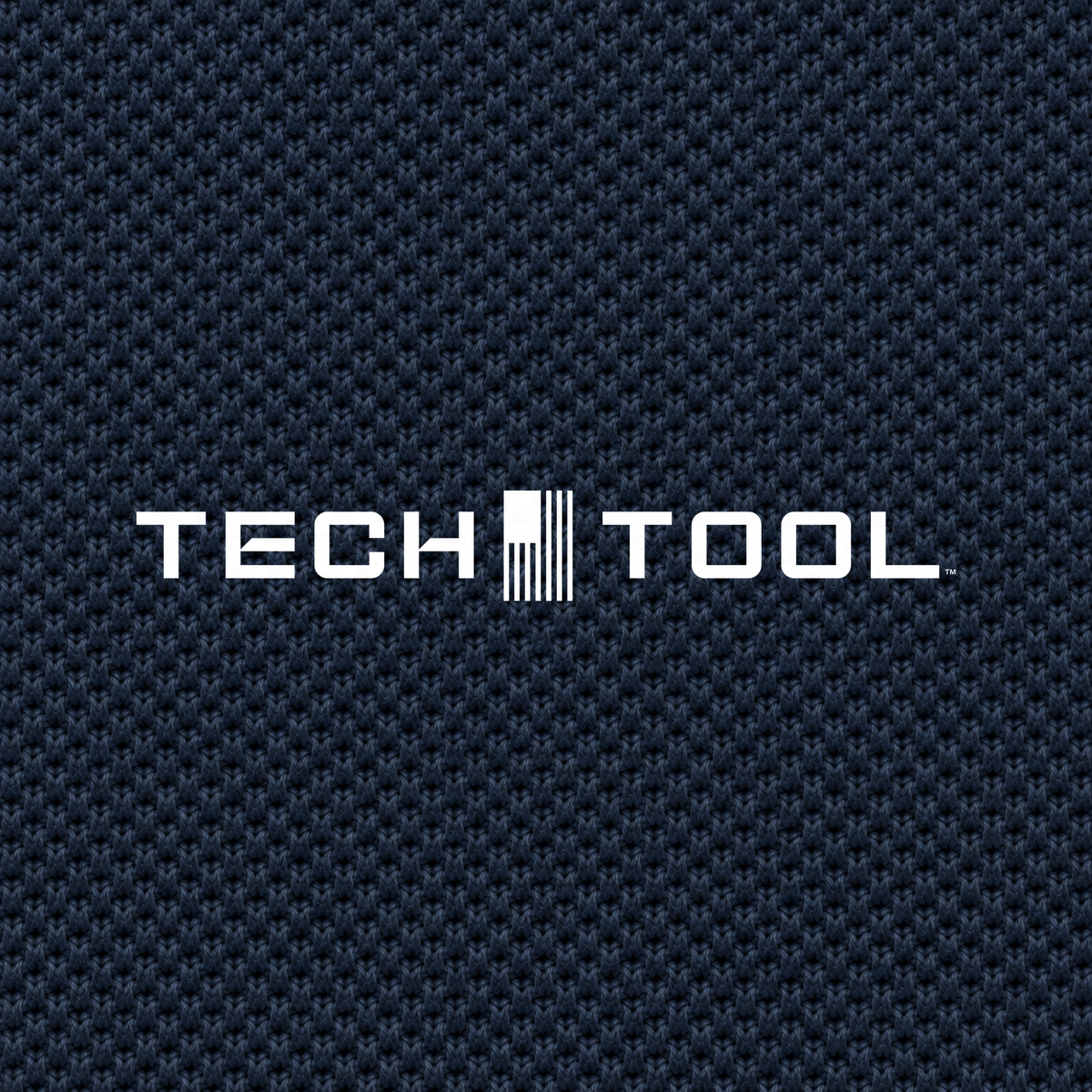 Tech Tool Unisex Core Piqué Polo, macro detail render of the Tech Tool logo and cotton piqué texture | Color: Navy