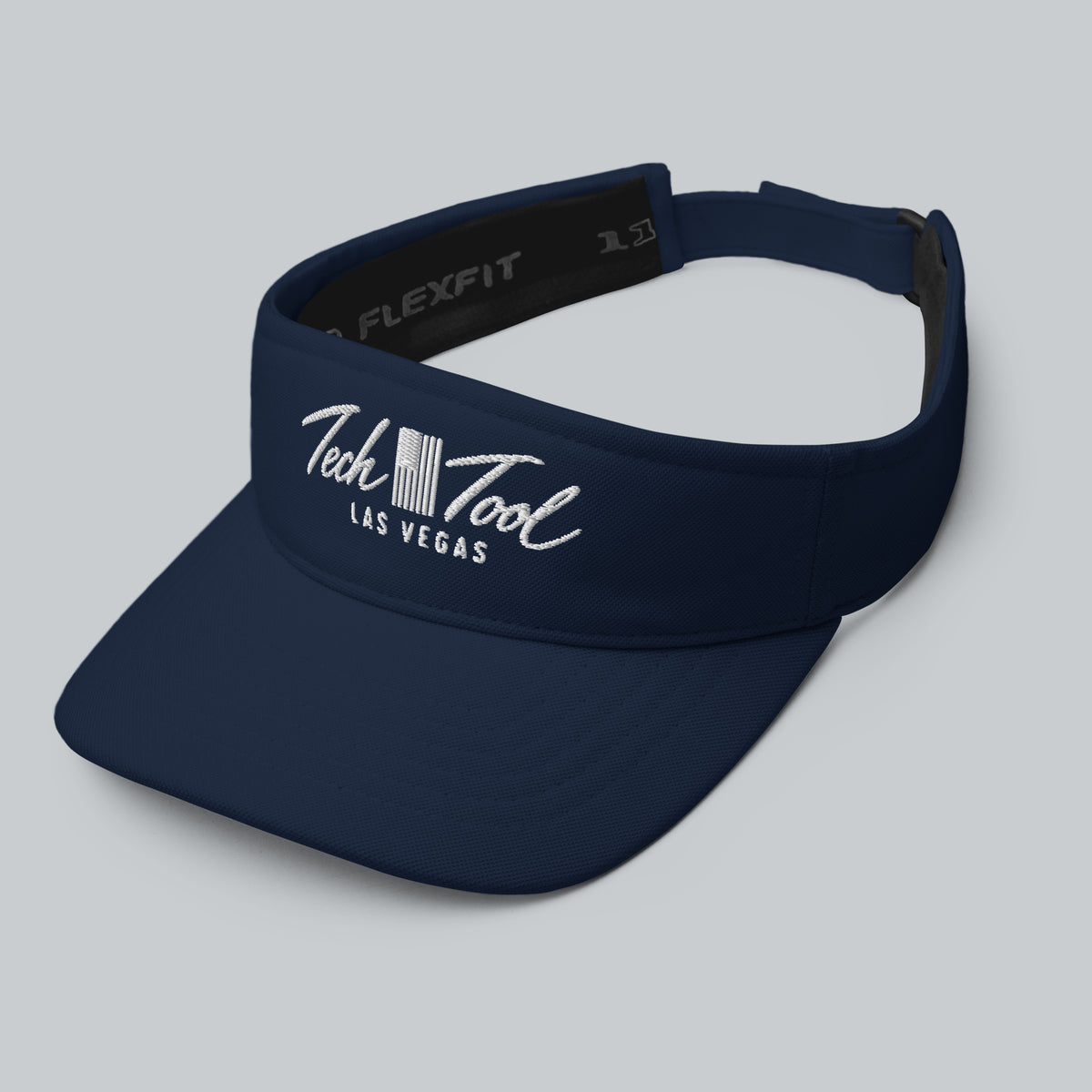 Tech Tool Las Vegas visor in navy with white logo, three-quarter front view | Color: Navy