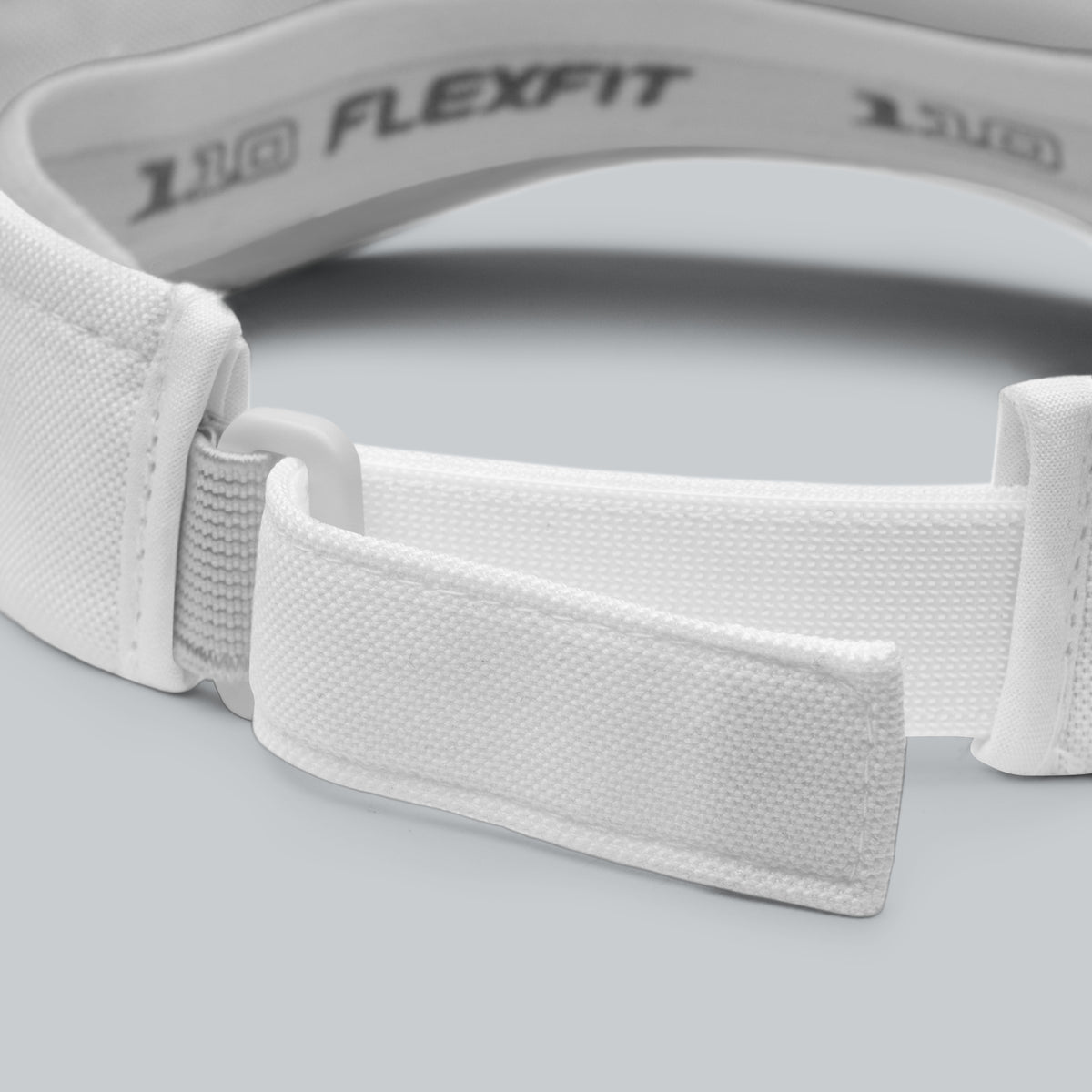 Tech Tool Las Vegas visor in white with red logo, adjustable closure detail | Color: Vegas Red (White / Red Logo)