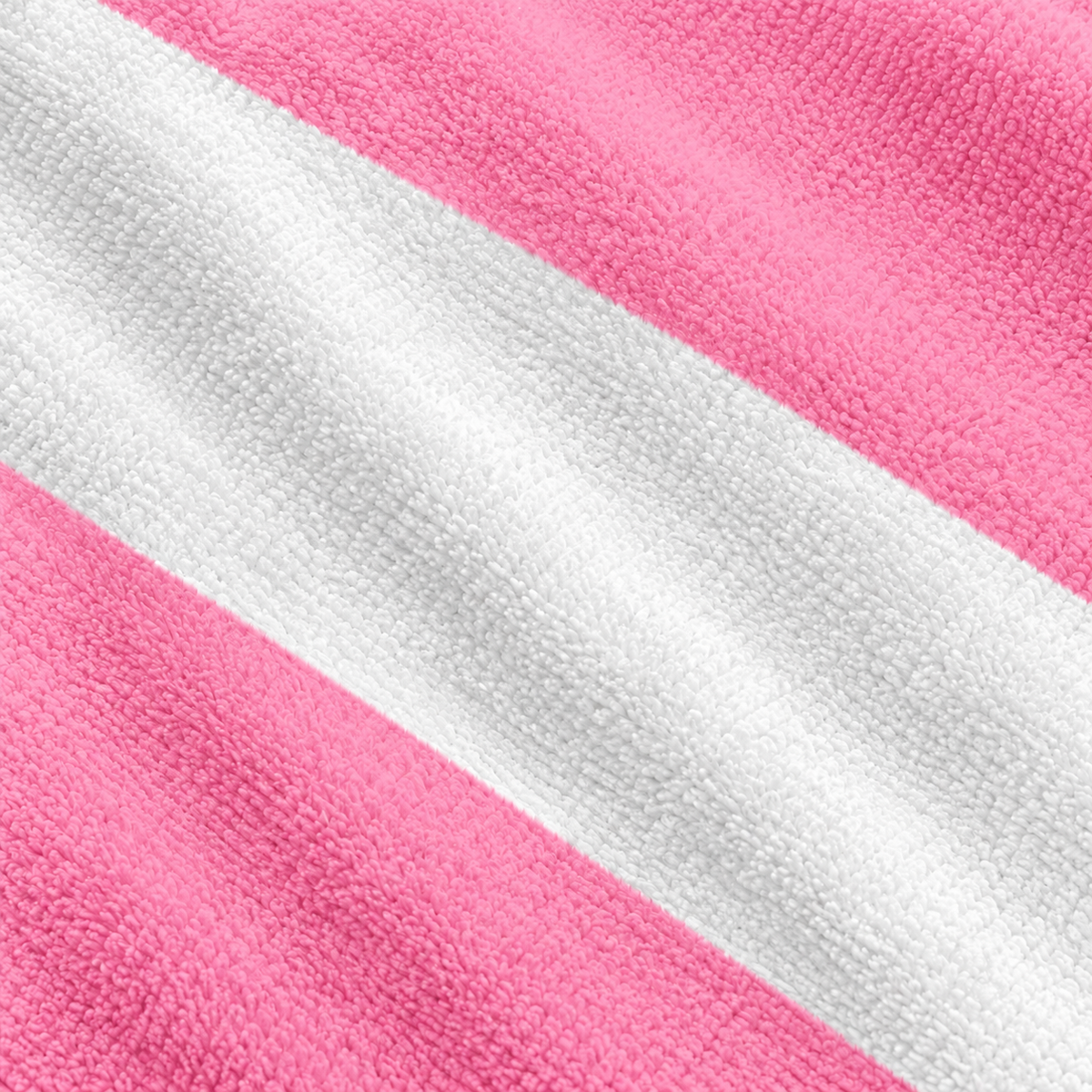 Tech Tool Signature Beach Towel in Barbie Pink, full-frame macro of Barbie pink and white printed stripes and fabric texture | Color: Barbie Pink
