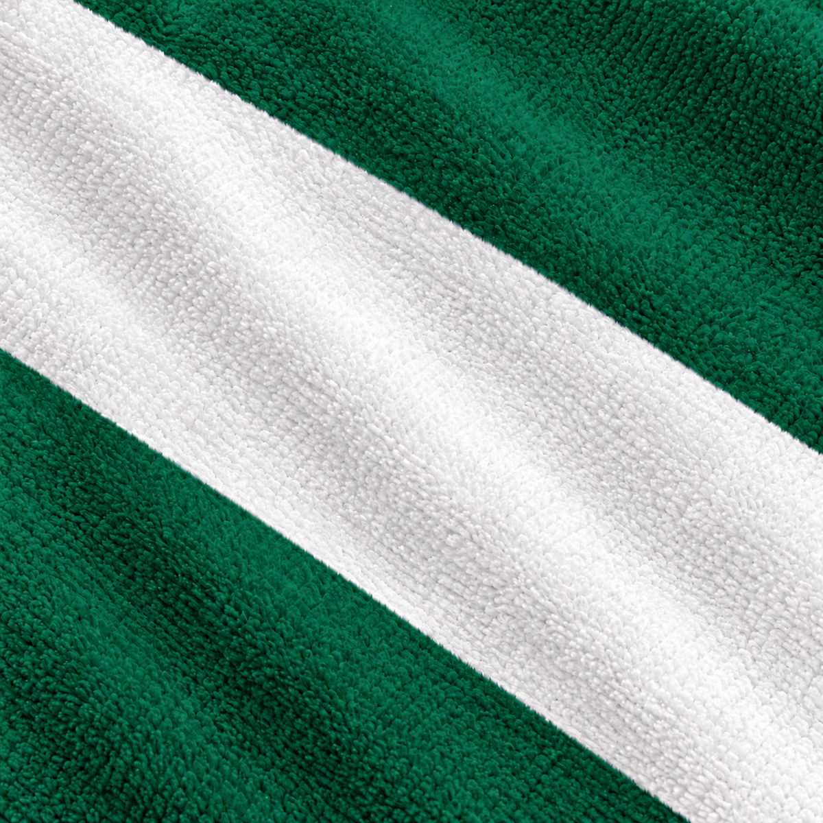 Tech Tool Signature Beach Towel in Golf Green, full-bleed macro of green and white printed stripes | Color: Golf Green