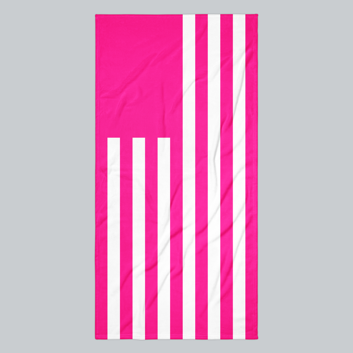 Tech Tool Signature Beach Towel in Hot Pink, full front | Color: Hot Pink