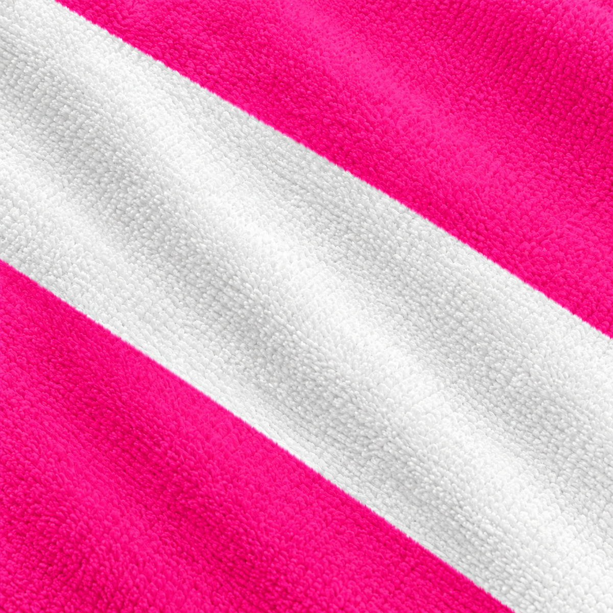 Tech Tool Signature Beach Towel in Hot Pink, full-frame macro of hot pink and white printed stripes and fabric texture | Color: Hot Pink