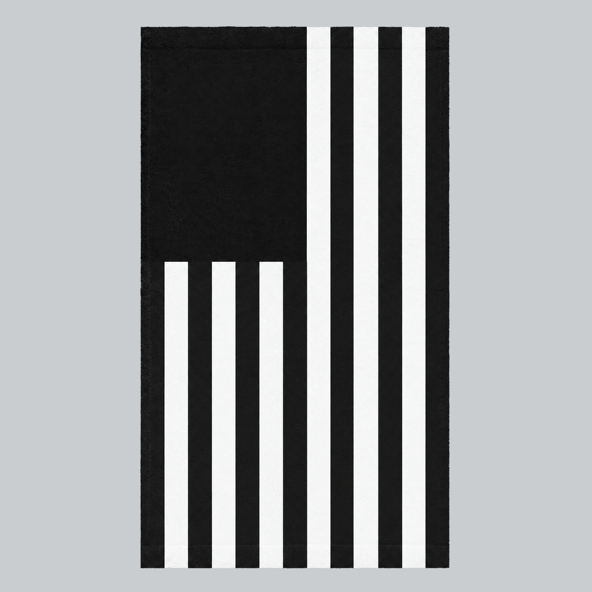 Tech Tool Signature Hand Towel in Black, full front flag design | Color: Black