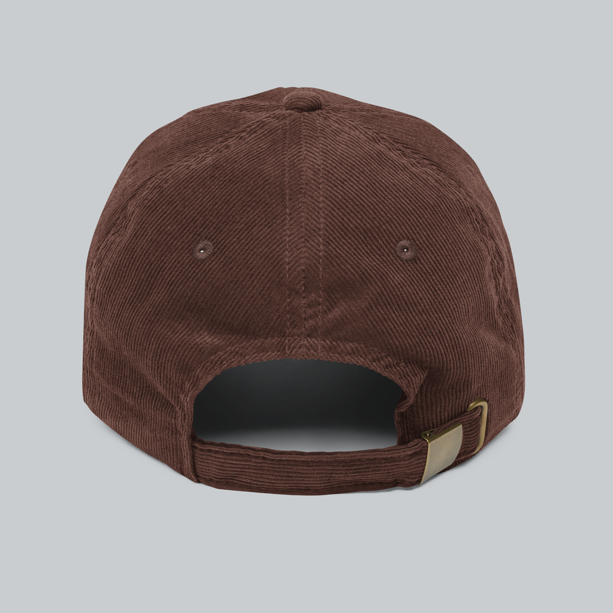 Tech Tool Texas Corduroy Cap in Brown, back view, white embroidered horse and prickly pear emblem | Color: Brown