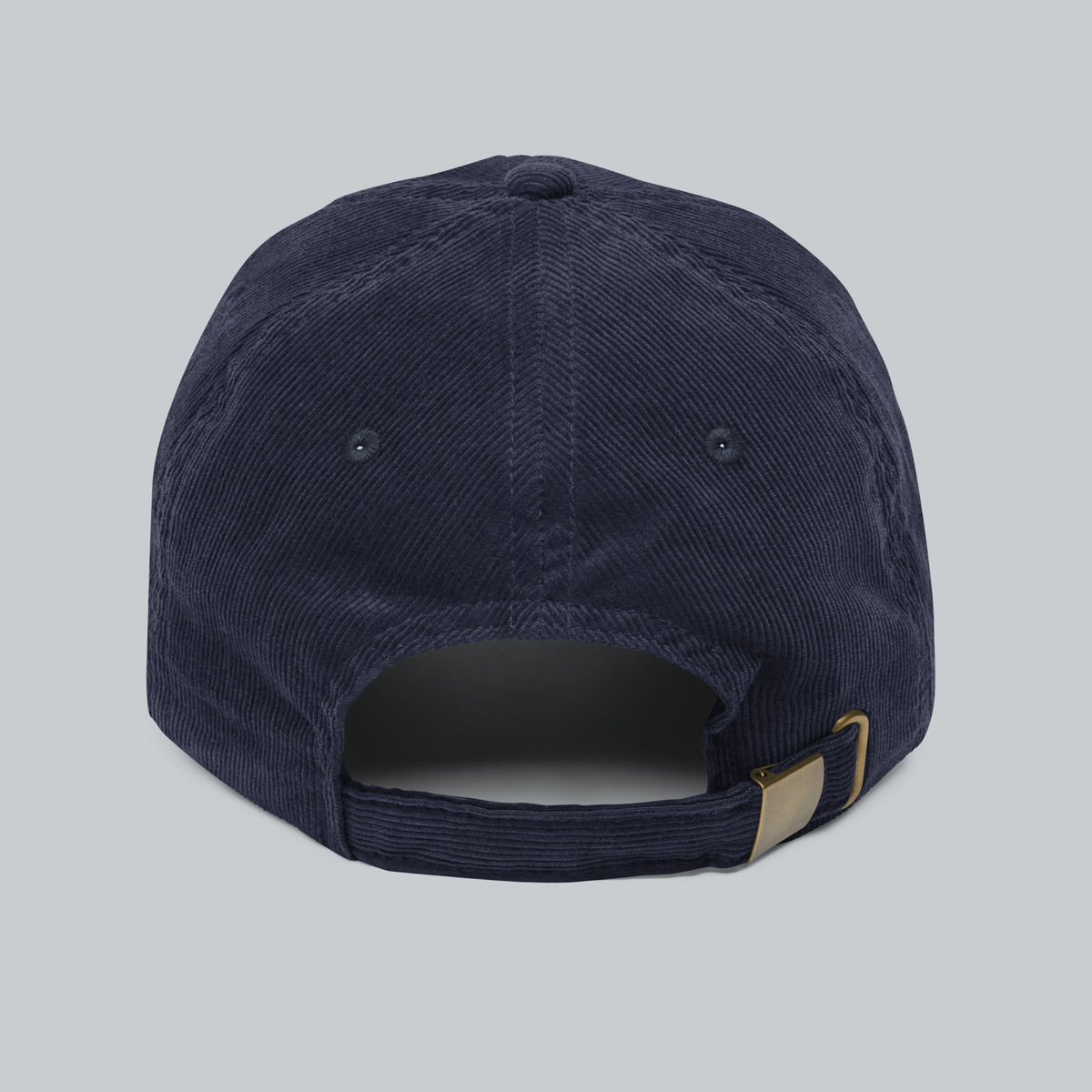 Tech Tool Texas Corduroy Cap in Navy, back view, white embroidered horse and prickly pear emblem | Color: Navy