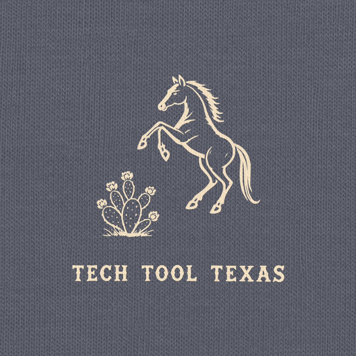 Tech Tool Texas horse-and-cactus chest print detail on Denim cotton | Color: Denim