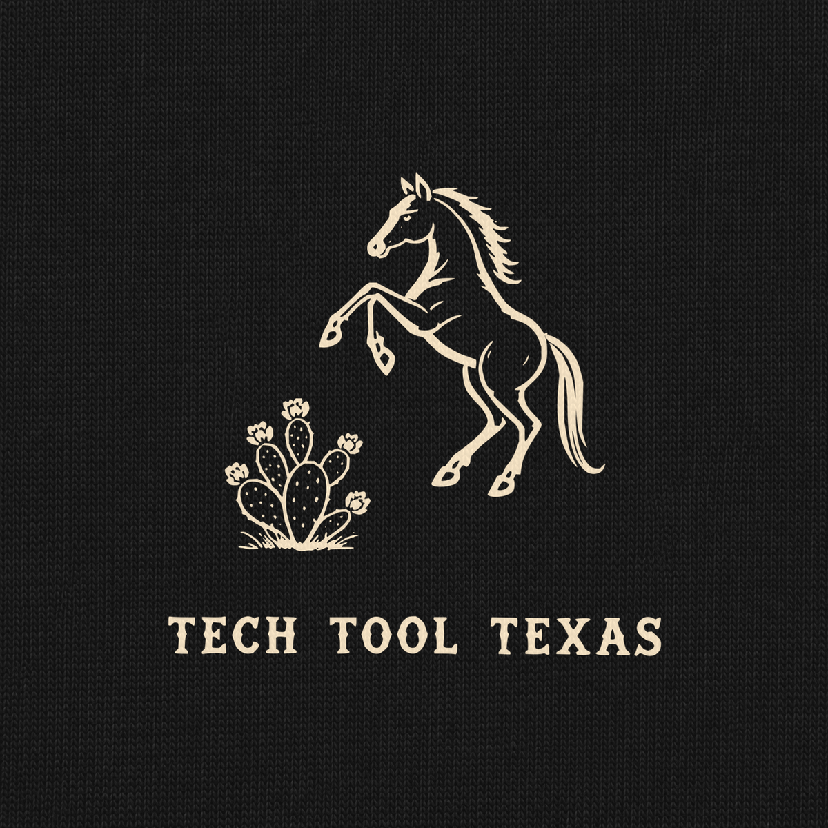 Tech Tool Texas Keep Riding hoodie in Black, chest print detail render | Color: Black