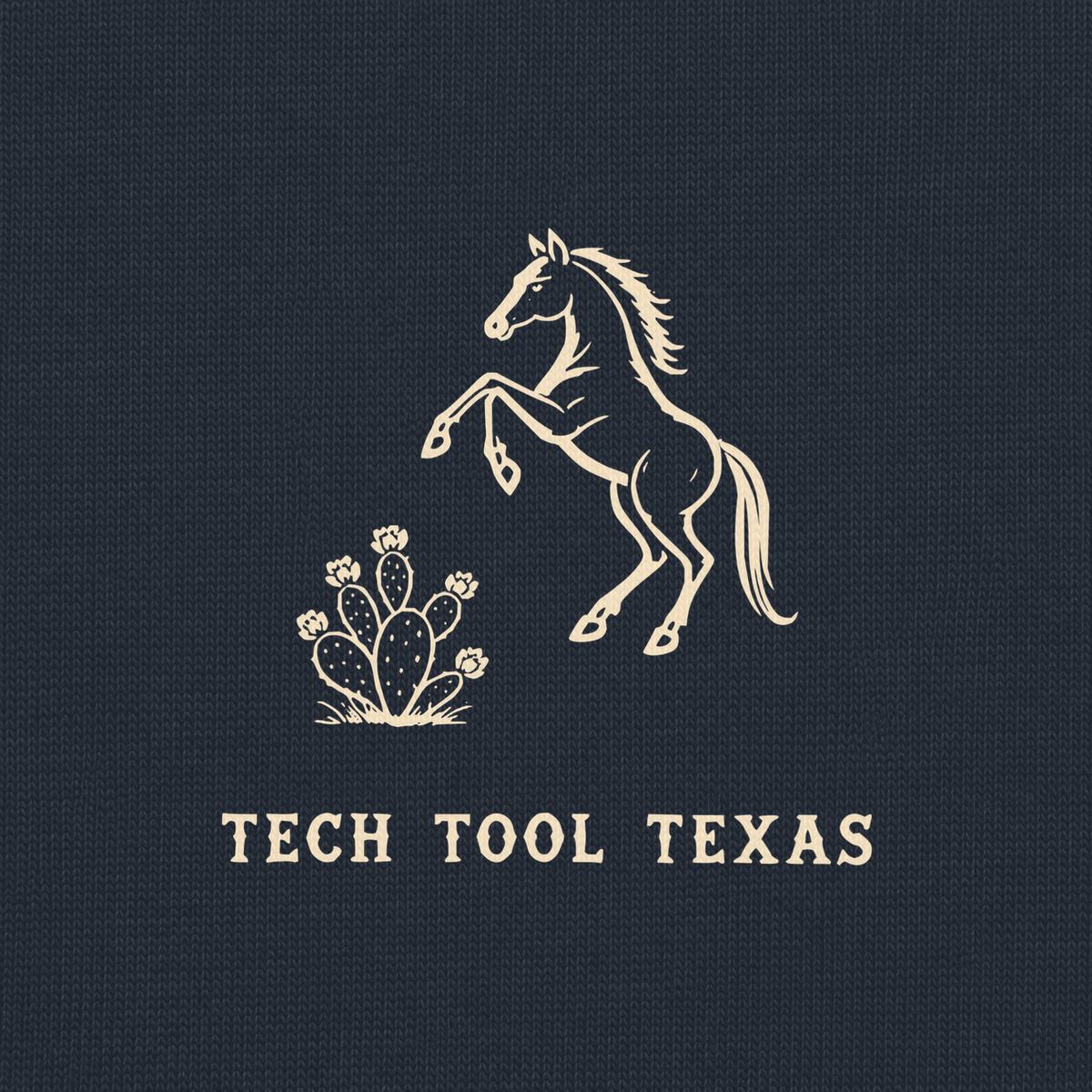 Tech Tool Texas Keep Riding hoodie in Navy Blazer, chest print detail render | Color: Navy