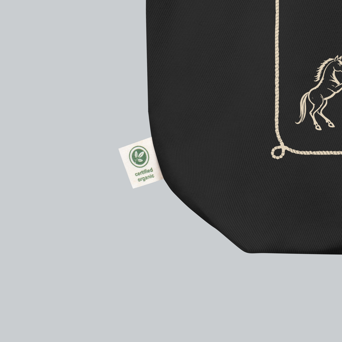 Tech Tool Texas Keep Riding organic cotton tote in Black, cotton twill and print detail | Color: Black