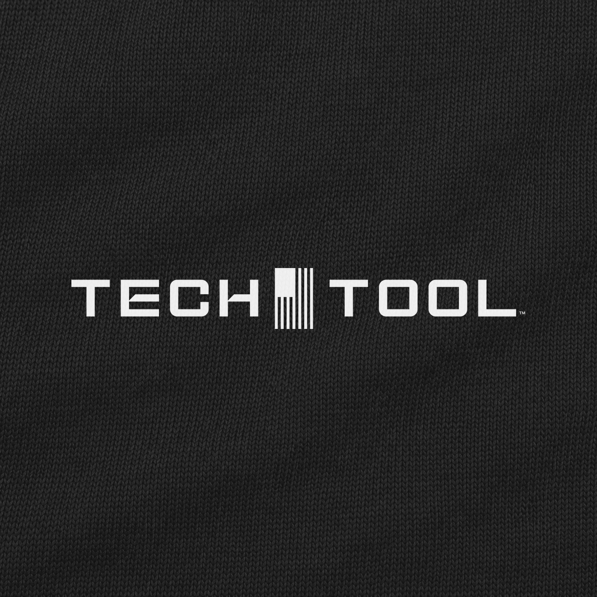 Tech Tool Unisex Signature Zip Hoodie in Black, clear left breast logo macro render | Color: Black