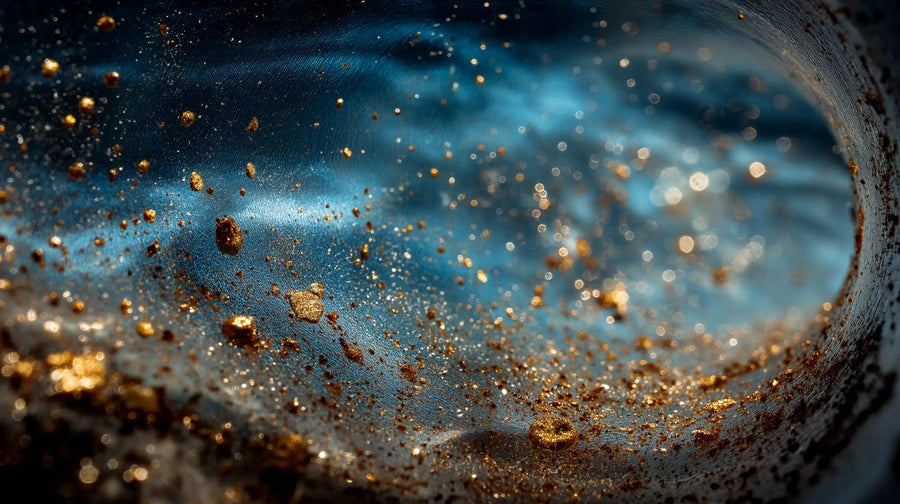 Coolant system cleaning hero image showing dirty particle filled coolant and debris, Tech Tool guide to clean CNC coolant systems with Oemeta cleaners to remove biofilm sludge and residue