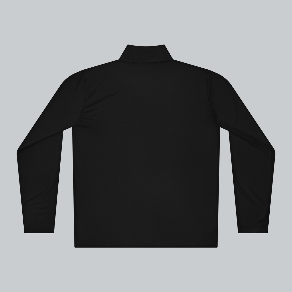 Tech Tool Unisex Core Quarter-Zip Pullover, plain back view showing long sleeves, shoulder seams and straight hem | Color: Black