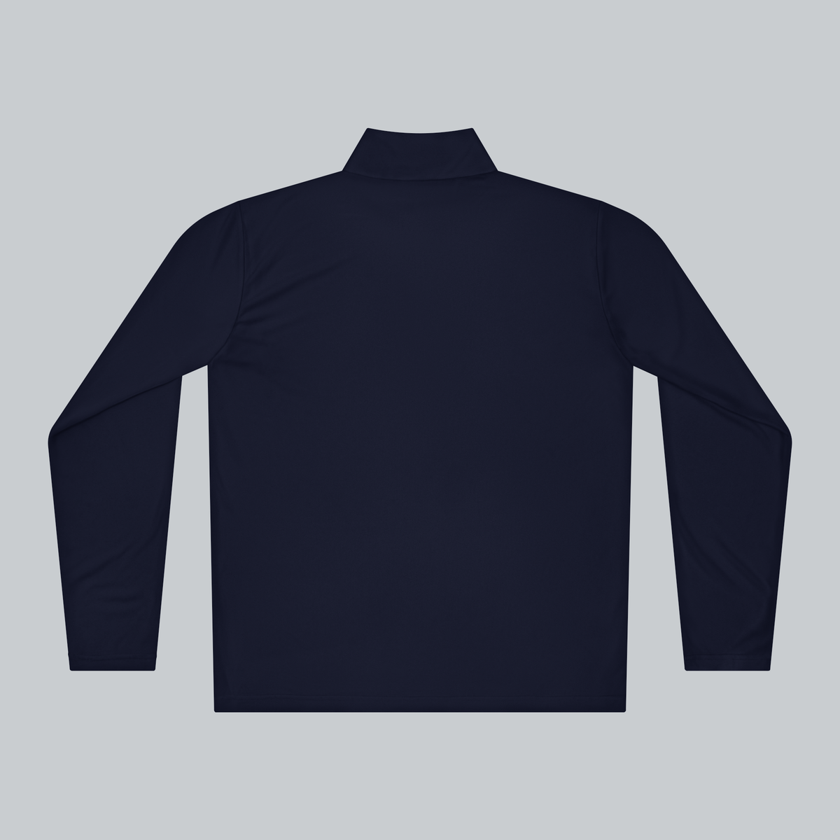 Tech Tool Unisex Core Quarter-Zip Pullover, plain back view showing long sleeves, shoulder seams and straight hem | Color: True Navy