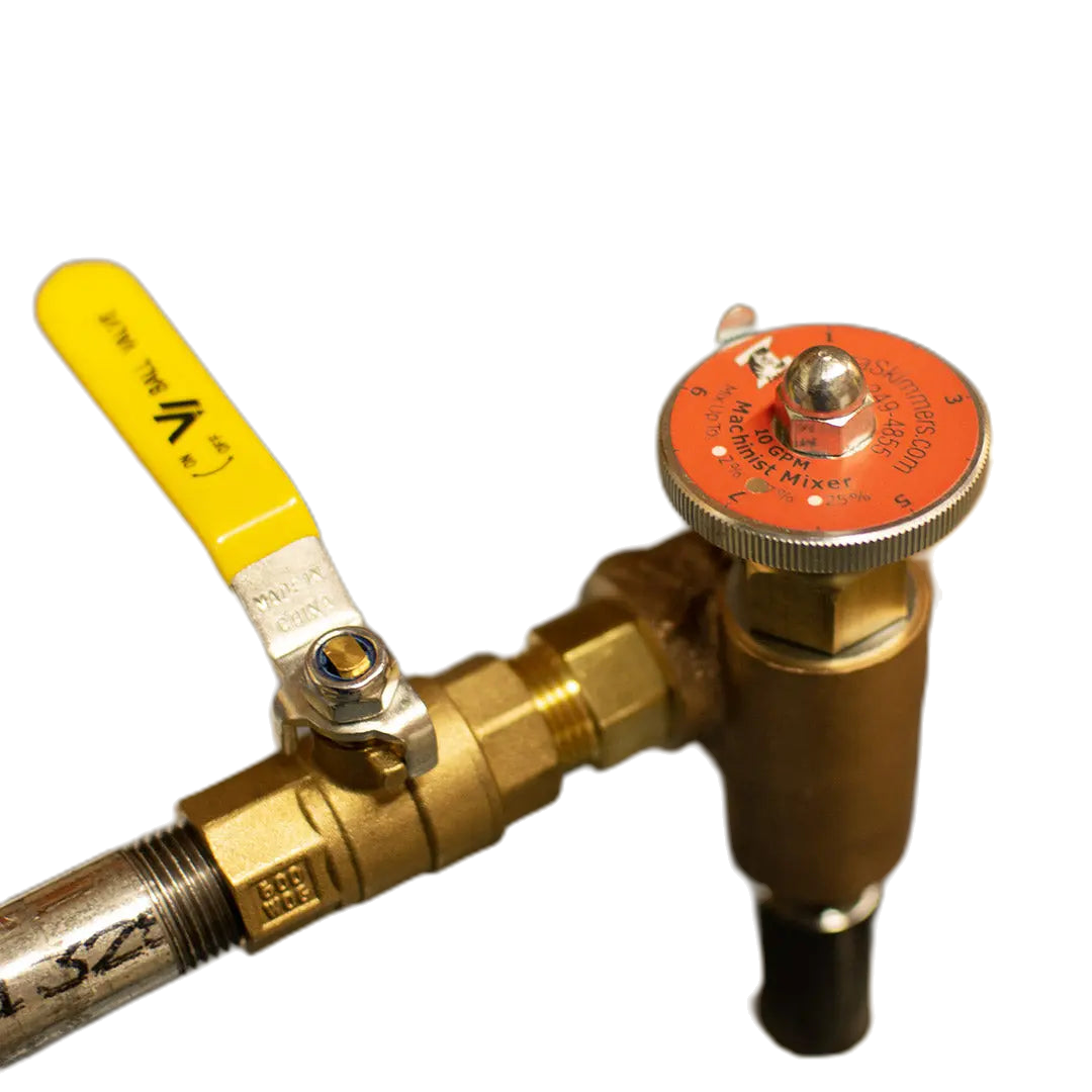Manufacturer installation view of Machinist Venturi Mixer 10 GPM; confirm the selected configuration.